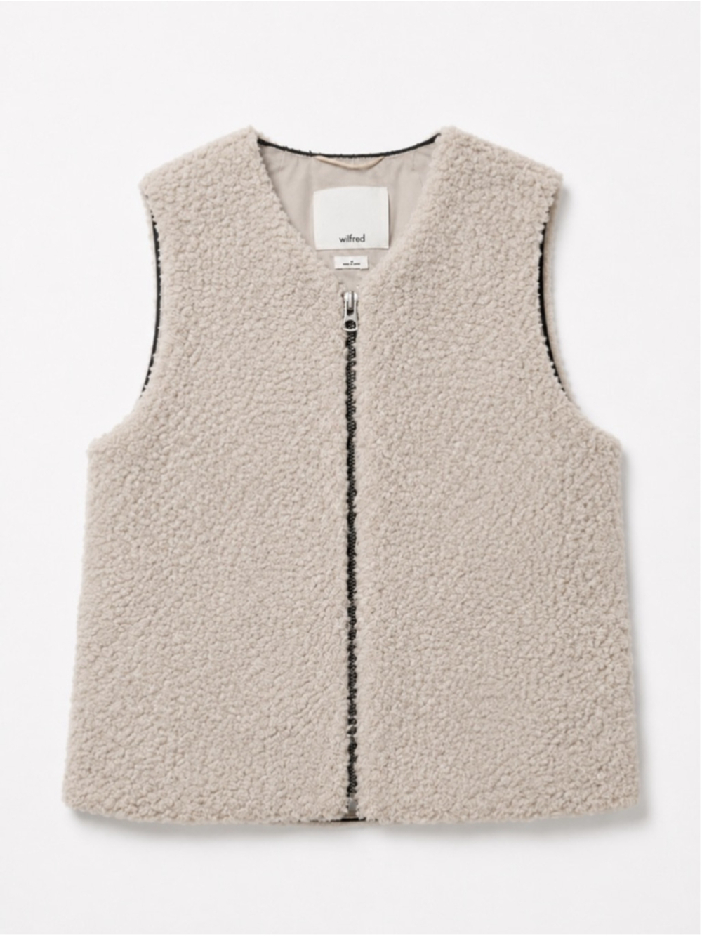 Aritzia WILFRED Chatou Sherpa Cream Vest, Casual Streetwear, Sz M